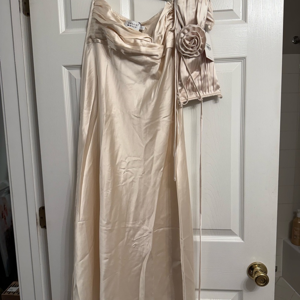 Cream Silk Two Piece Set